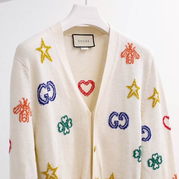 Gucci Symbols Jacquard Rainbow Cardigan - Picture 4 of 16